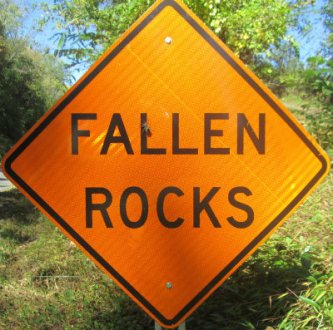 Image result for fallen rocks sign