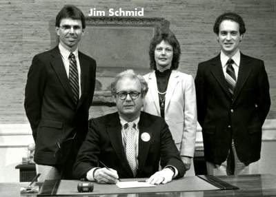 Jim-Schmid-with-Kirk-Finley-Mayor-of-Columbia-SC-as-he-signs-May-Bike-Month-proclamation-1984