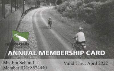 2022-Jim-Schmid's-Rails-to-Trails-Conservancy-membership-card